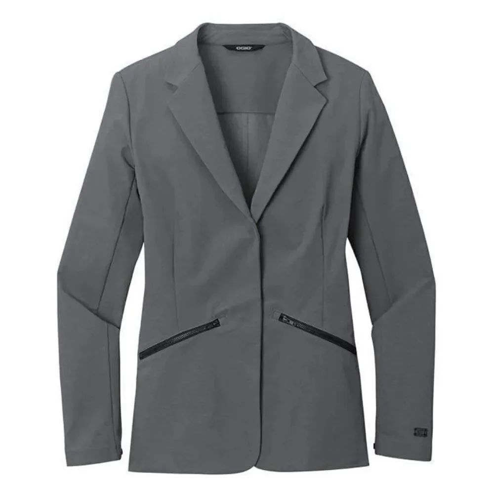 OGIO Fusion Gray Snap Closure Stretch Career Casual Performance Blazer NEW